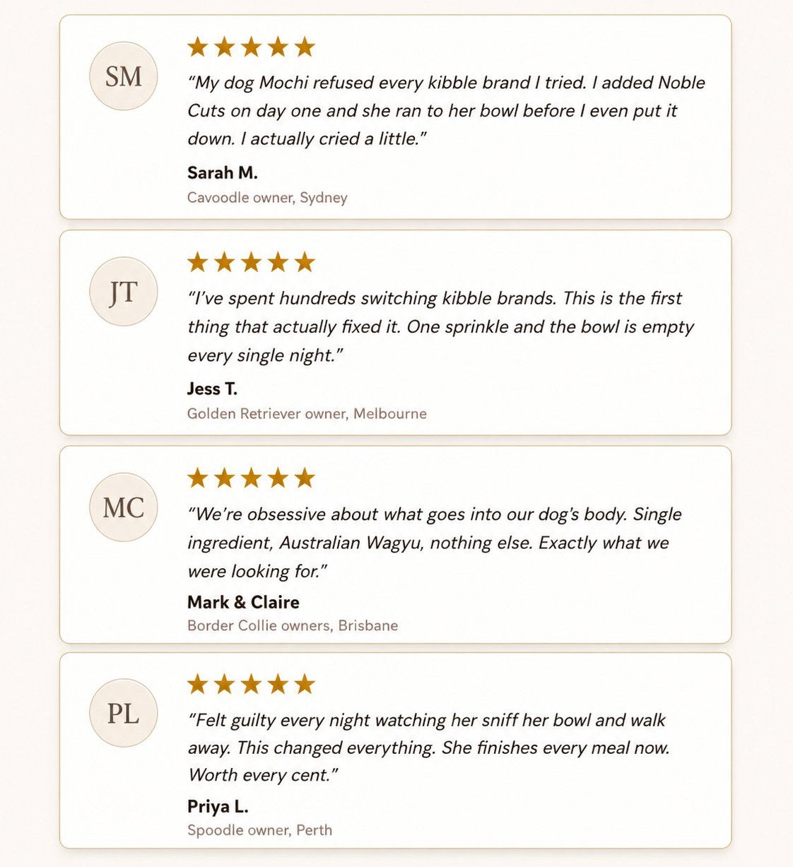 What dog owners are saying about Noble Cuts